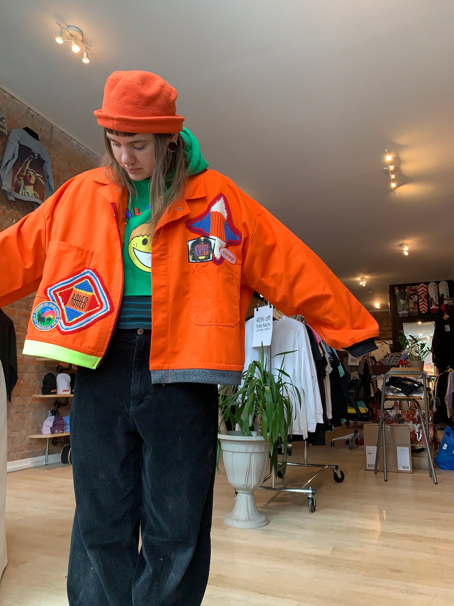 CITRUS ORANGE UTILITY JACKET - CANVAS - ONE OF A KIND