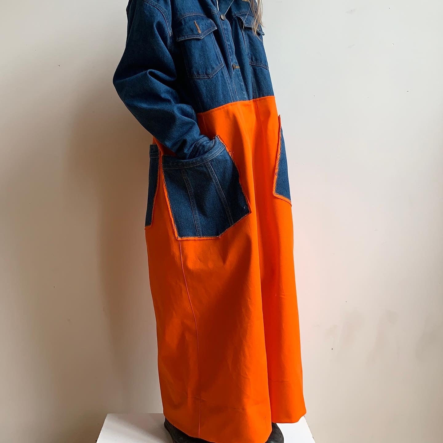 DENIM CONSTRUCTION JUMPSUIT