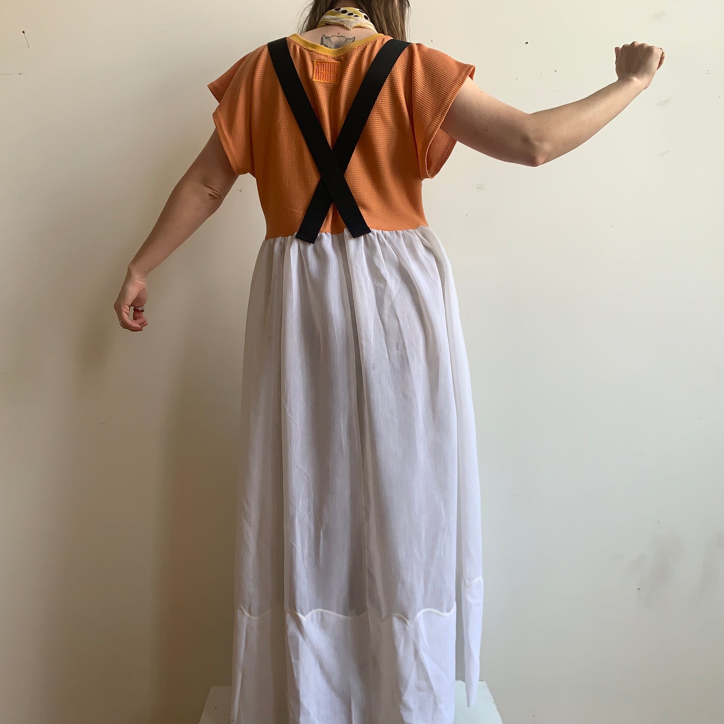CREAMSICLE OVERALL DRESS