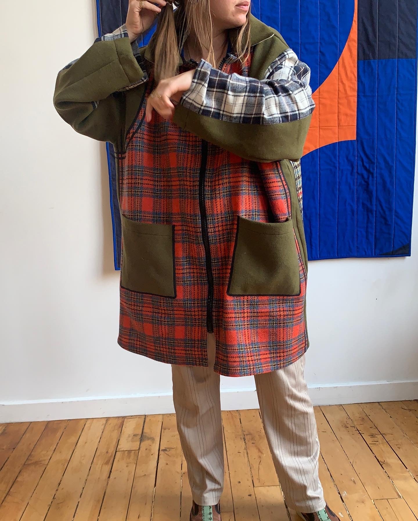 PLAID MIXUP UTILITY JACKET