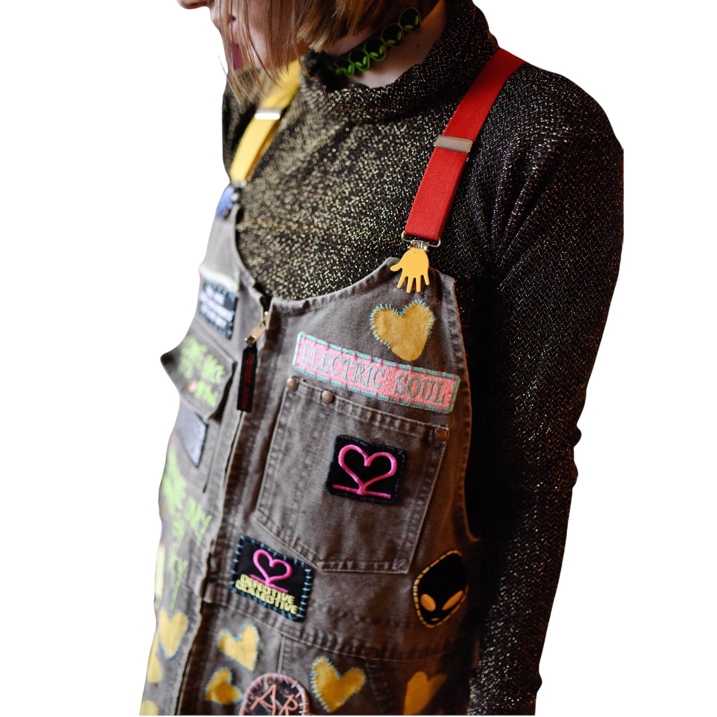 PATCHED OVERALL DRESS - 001