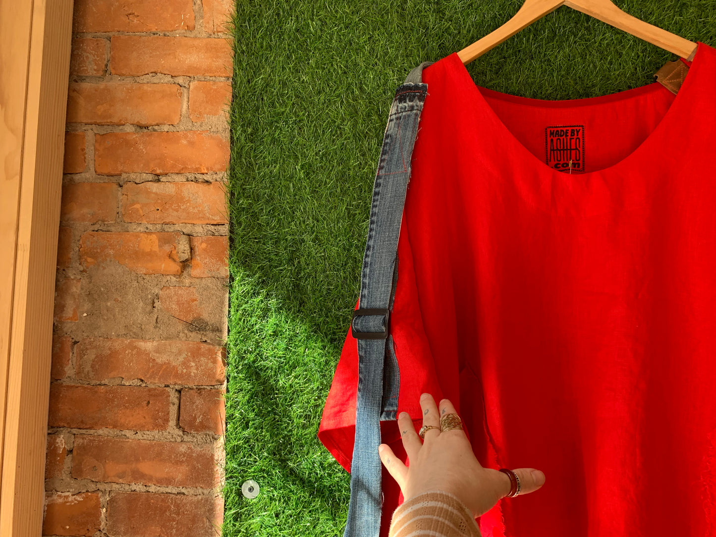 33 RED LINEN SHIRT- FITS UP TO 3XL - ONE OF A KIND