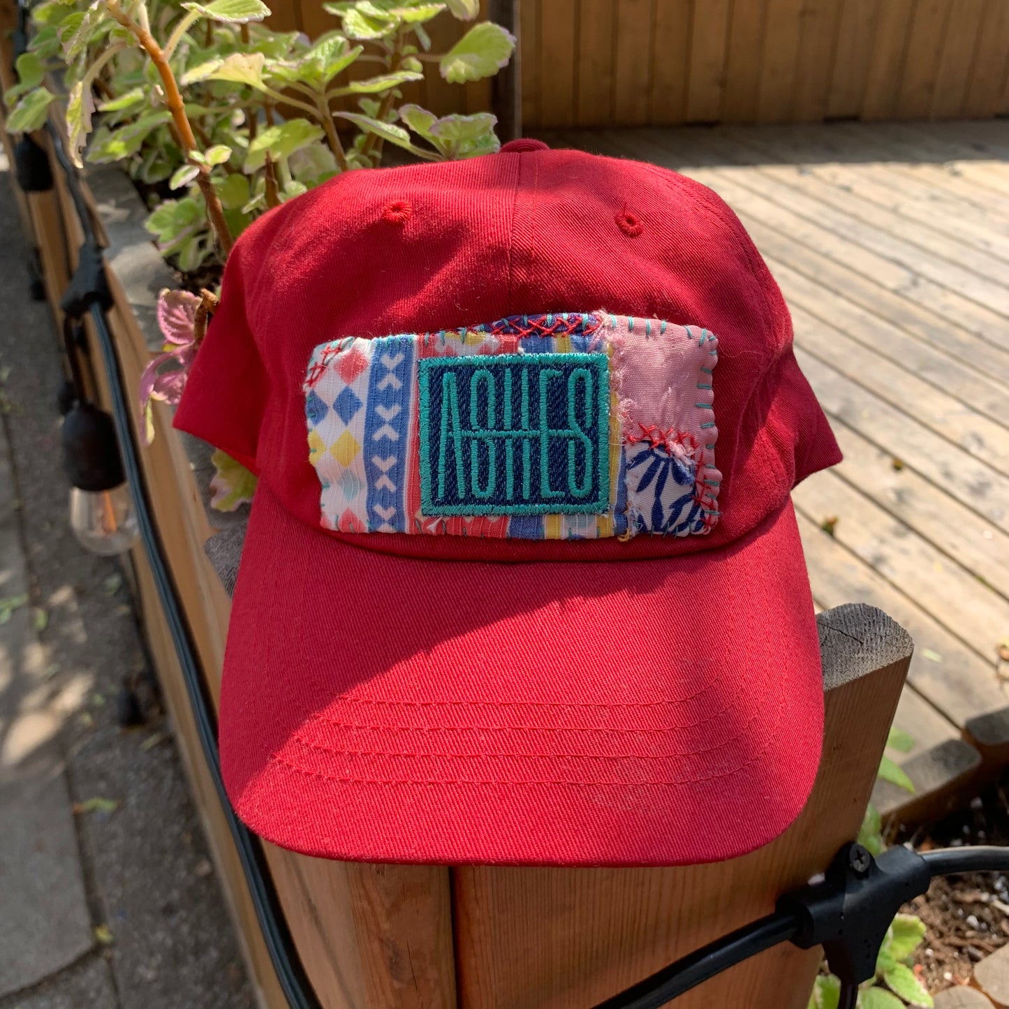ASHES quilt scraps & denim DAD CAP