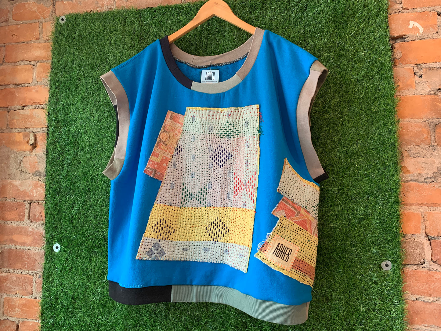 BLUE QUILT PATCHWORK VEST