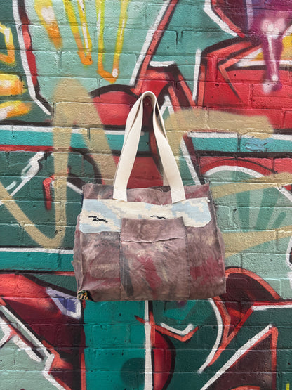 Lady with Child - Brown Canvas Bag