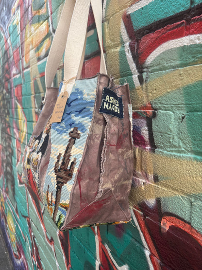 Lady with Child - Brown Canvas Bag
