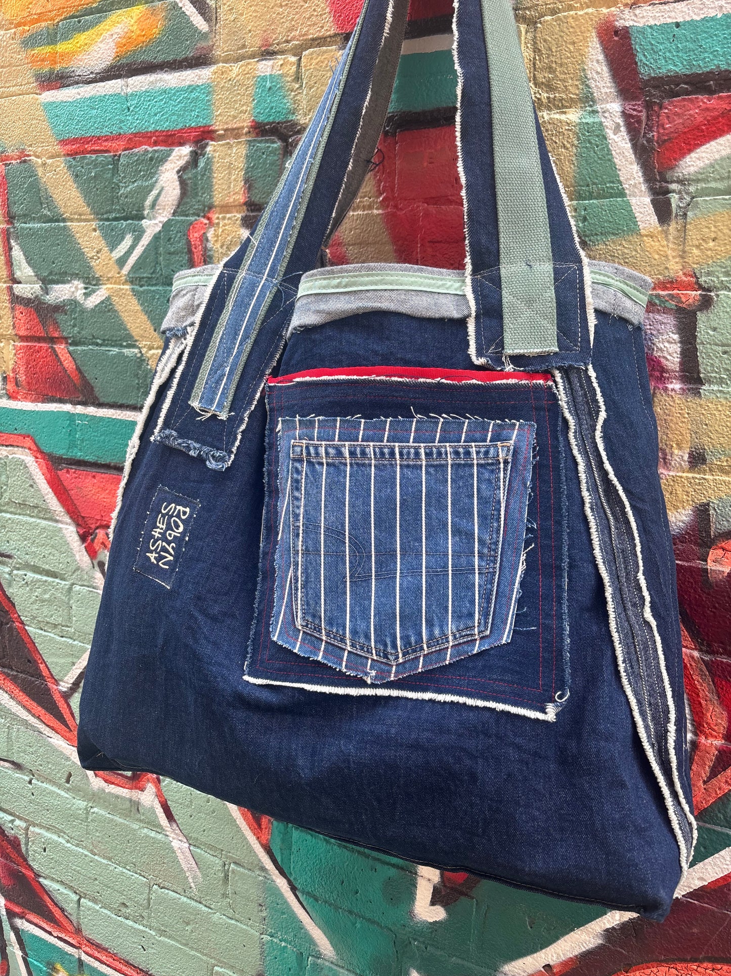 Red & Blue Clown - Denim Tote Bag