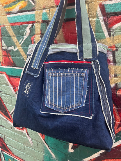 Red & Blue Clown - Denim Tote Bag