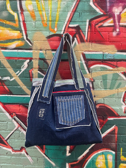 Red & Blue Clown - Denim Tote Bag