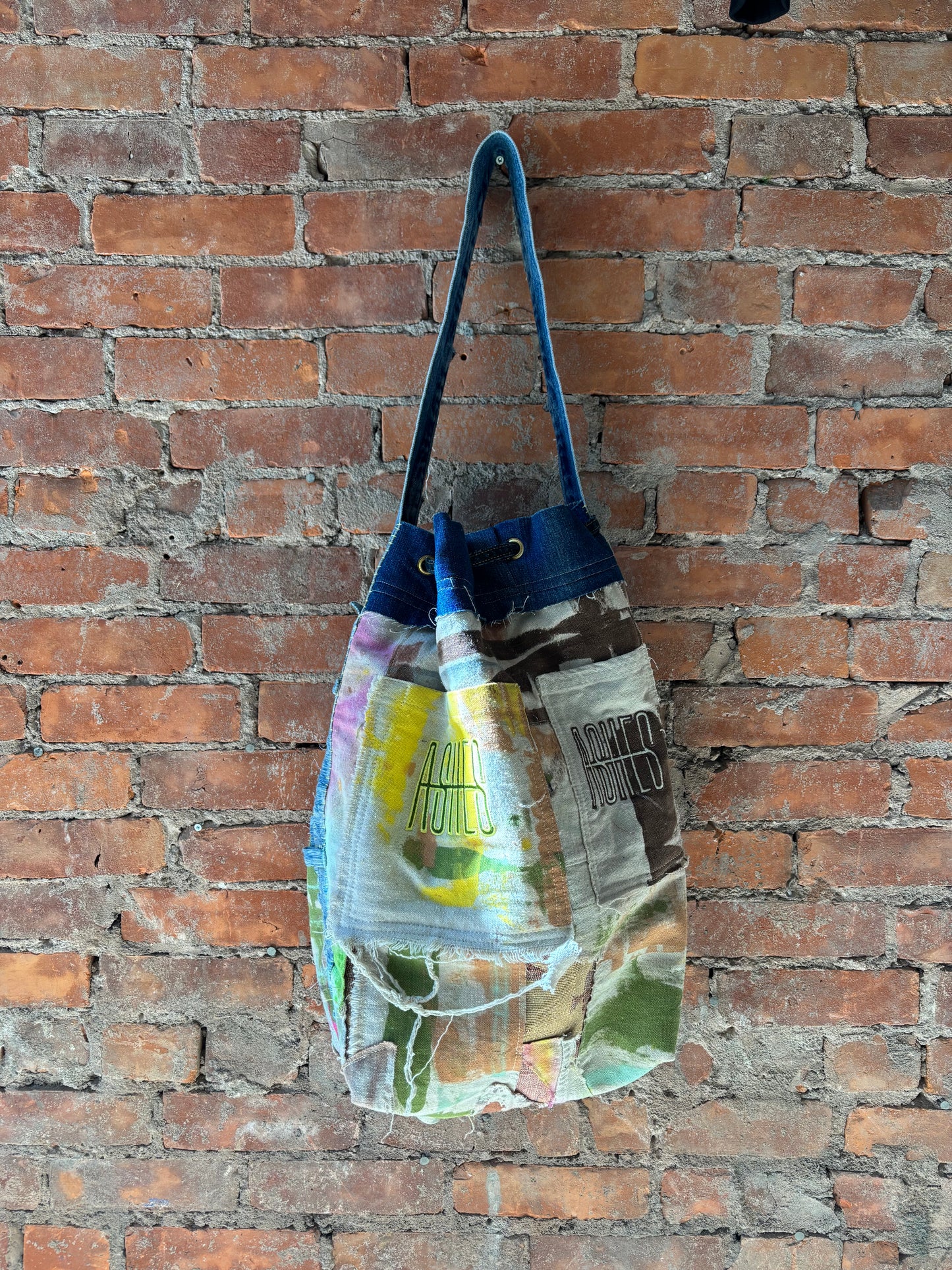 DROP CLOTH & DENIM BUCKET BAG