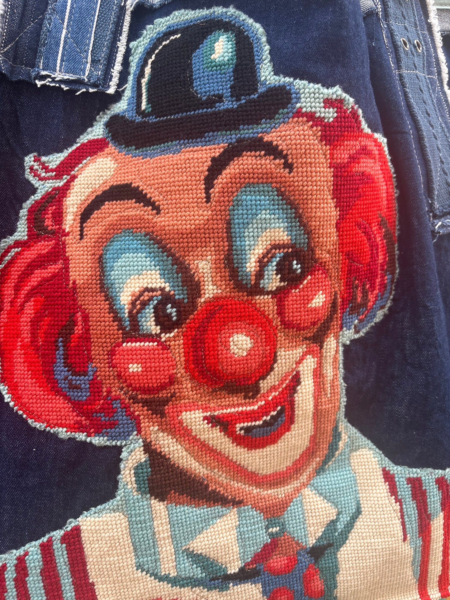 Red & Blue Clown - Denim Tote Bag