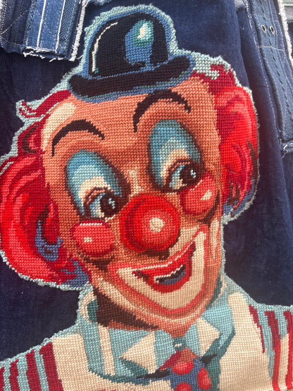 Red & Blue Clown - Denim Tote Bag