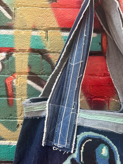 Red & Blue Clown - Denim Tote Bag