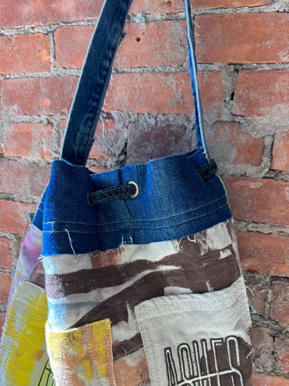 DROP CLOTH & DENIM BUCKET BAG