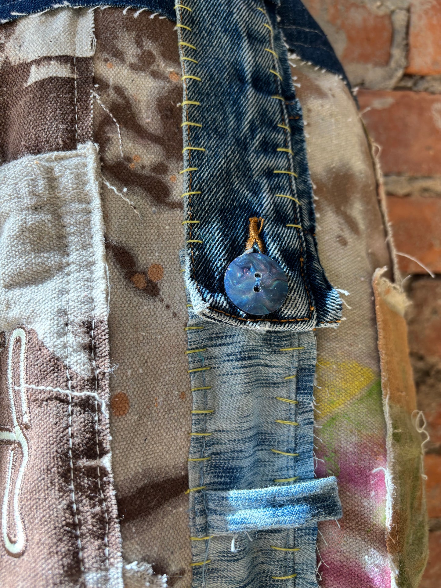 DROP CLOTH & DENIM BUCKET BAG