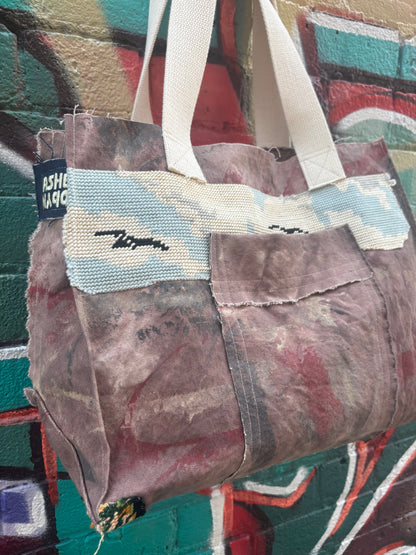 Lady with Child - Brown Canvas Bag