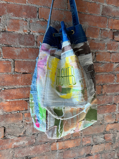 DROP CLOTH & DENIM BUCKET BAG