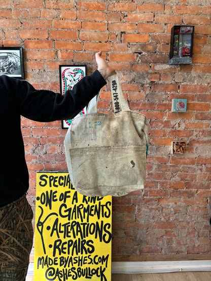 REWORKED ARTIST DROP CLOTH TOTE BAG