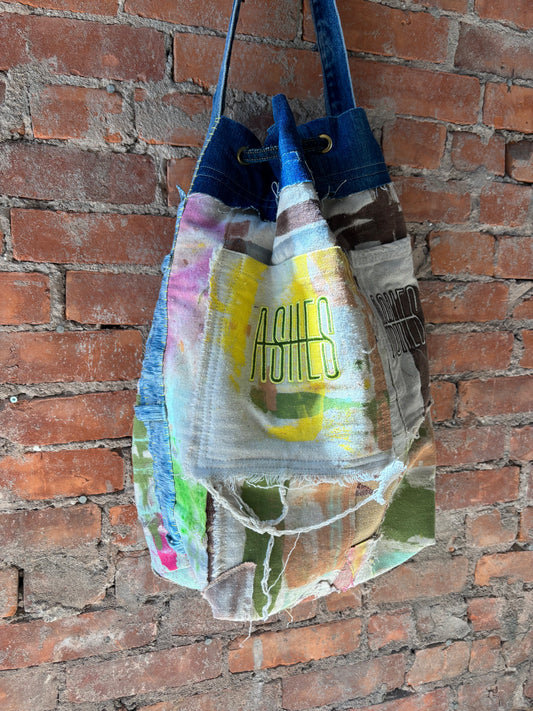 DROP CLOTH & DENIM BUCKET BAG