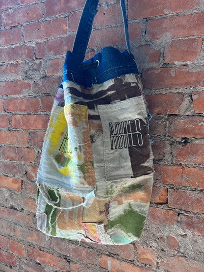 DROP CLOTH & DENIM BUCKET BAG