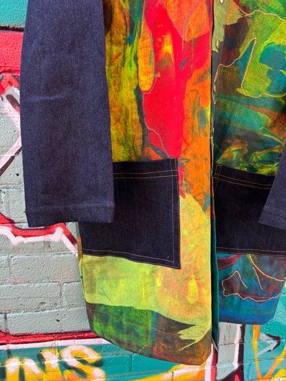 PAINTED CANVAS & DENIM JACKET