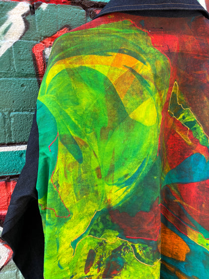 PAINTED CANVAS & DENIM JACKET