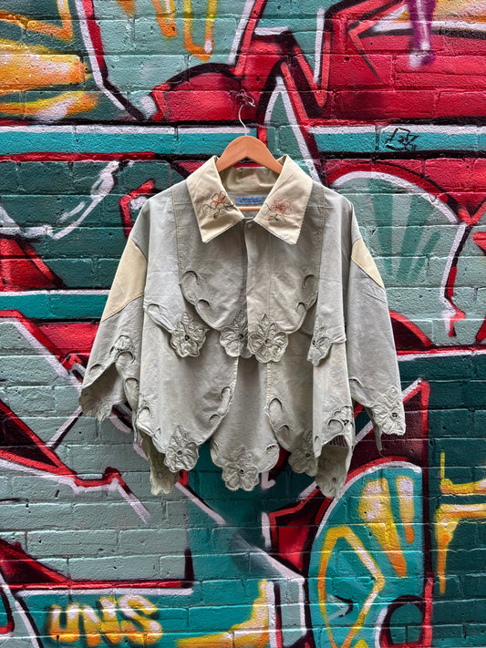MOSS HAND DYED COTTON COLLARED TOP