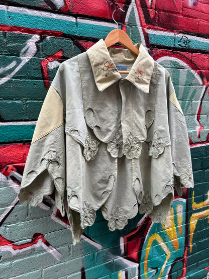 MOSS HAND DYED COTTON COLLARED TOP