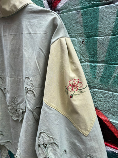 MOSS HAND DYED COTTON COLLARED TOP