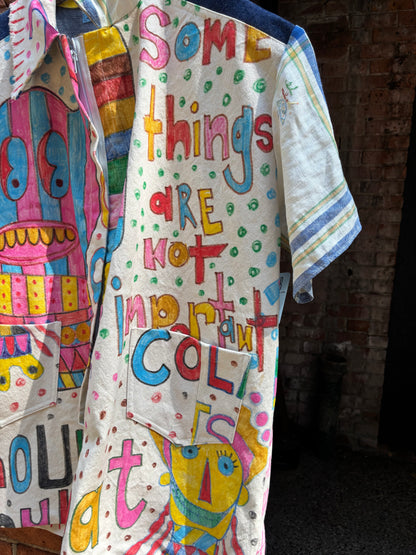 1ST Sample , Jumpsuit , Hand drawn drop cloth