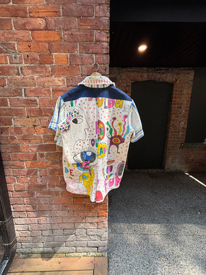 1ST Sample , Jumpsuit , Hand drawn drop cloth