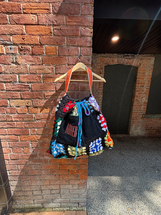 GRANNY SQUARE & DENIM JUMBO TOTE BAG
