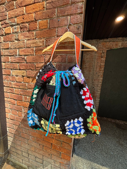 GRANNY SQUARE & DENIM JUMBO TOTE BAG