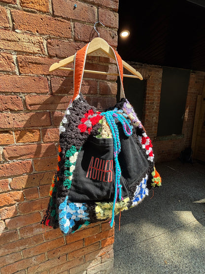 GRANNY SQUARE & DENIM JUMBO TOTE BAG