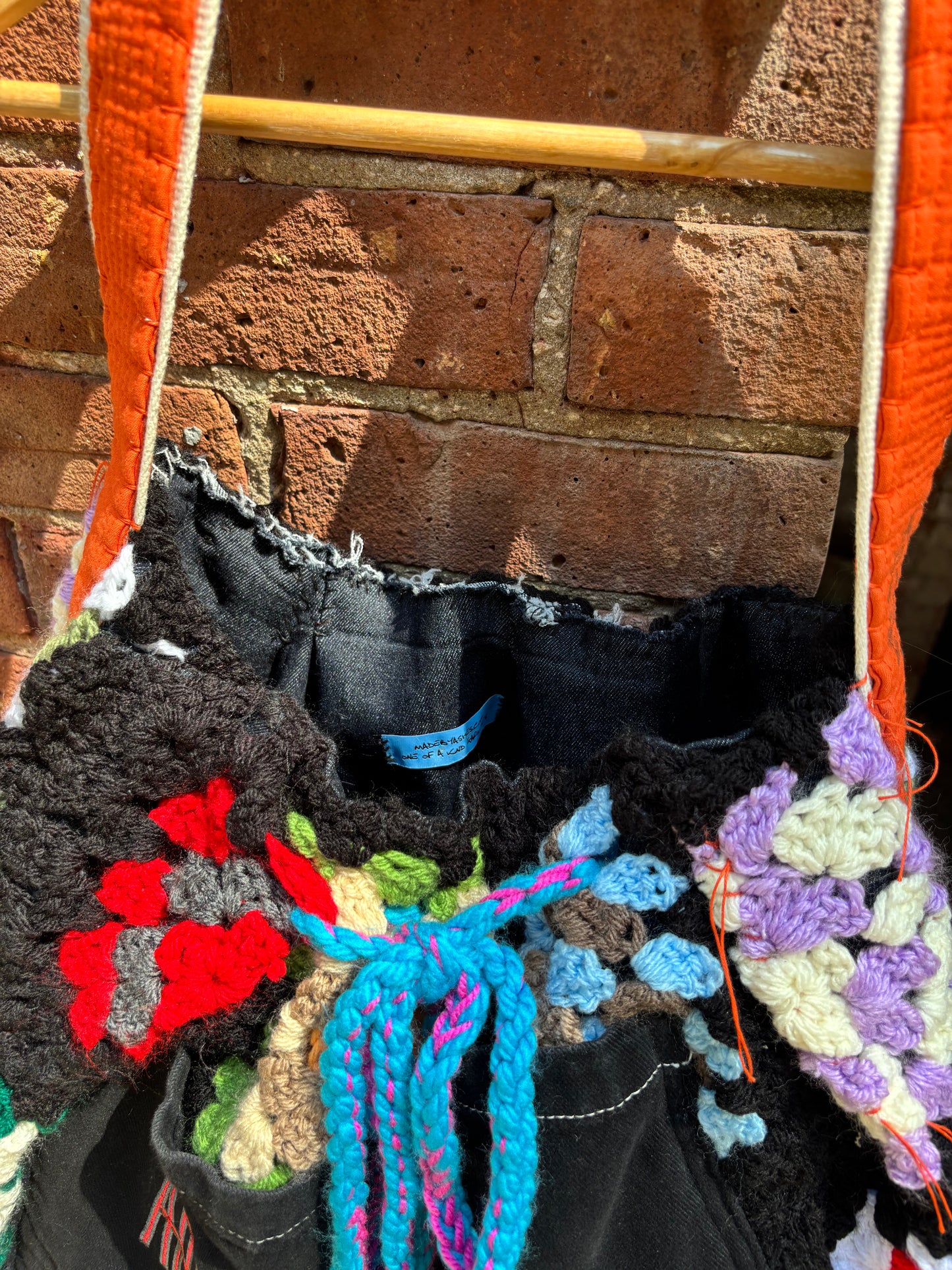 GRANNY SQUARE & DENIM JUMBO TOTE BAG