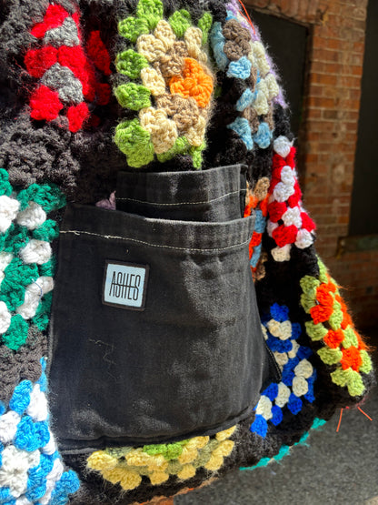 GRANNY SQUARE & DENIM JUMBO TOTE BAG