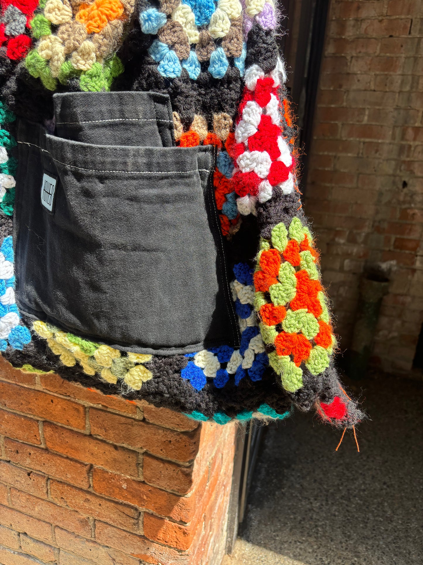 GRANNY SQUARE & DENIM JUMBO TOTE BAG