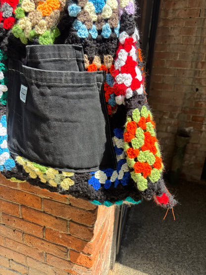 GRANNY SQUARE & DENIM JUMBO TOTE BAG