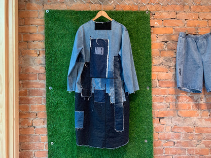 RAW DENIM MAXI JACKET - S/M