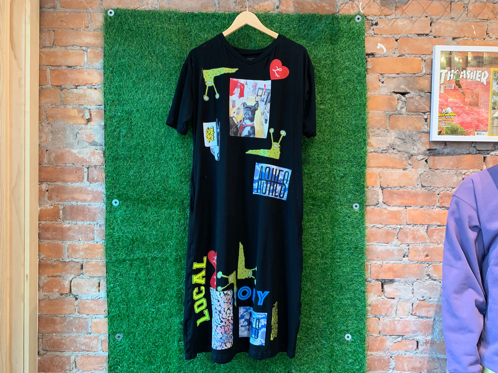COLLAGE PRINTED DRESS - FITS UP TO LARGE