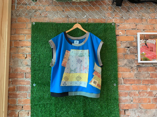BLUE QUILT PATCHWORK VEST