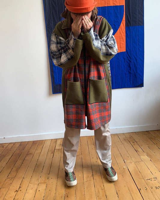 PLAID MIXUP UTILITY JACKET