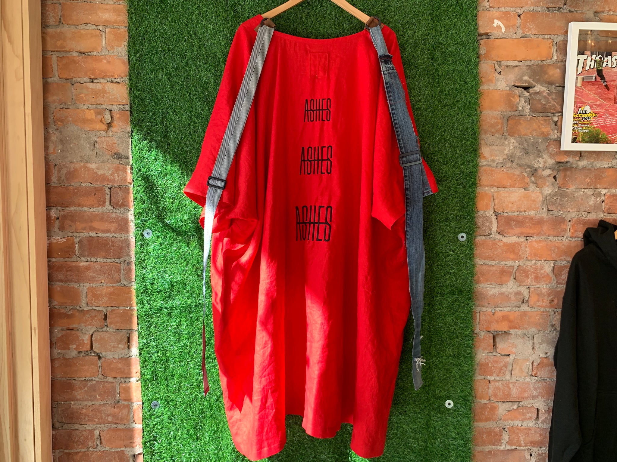 33 RED LINEN SHIRT- FITS UP TO 3XL - ONE OF A KIND