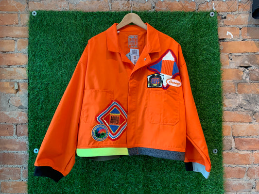 CITRUS ORANGE UTILITY JACKET - CANVAS - ONE OF A KIND
